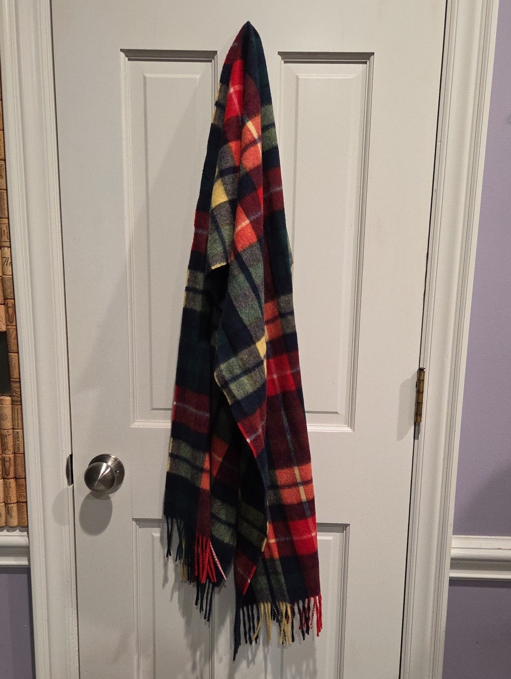 Heritage Of Scotland Plaid Lambswool Scarf, Red, Navy, Yellow, & Green
